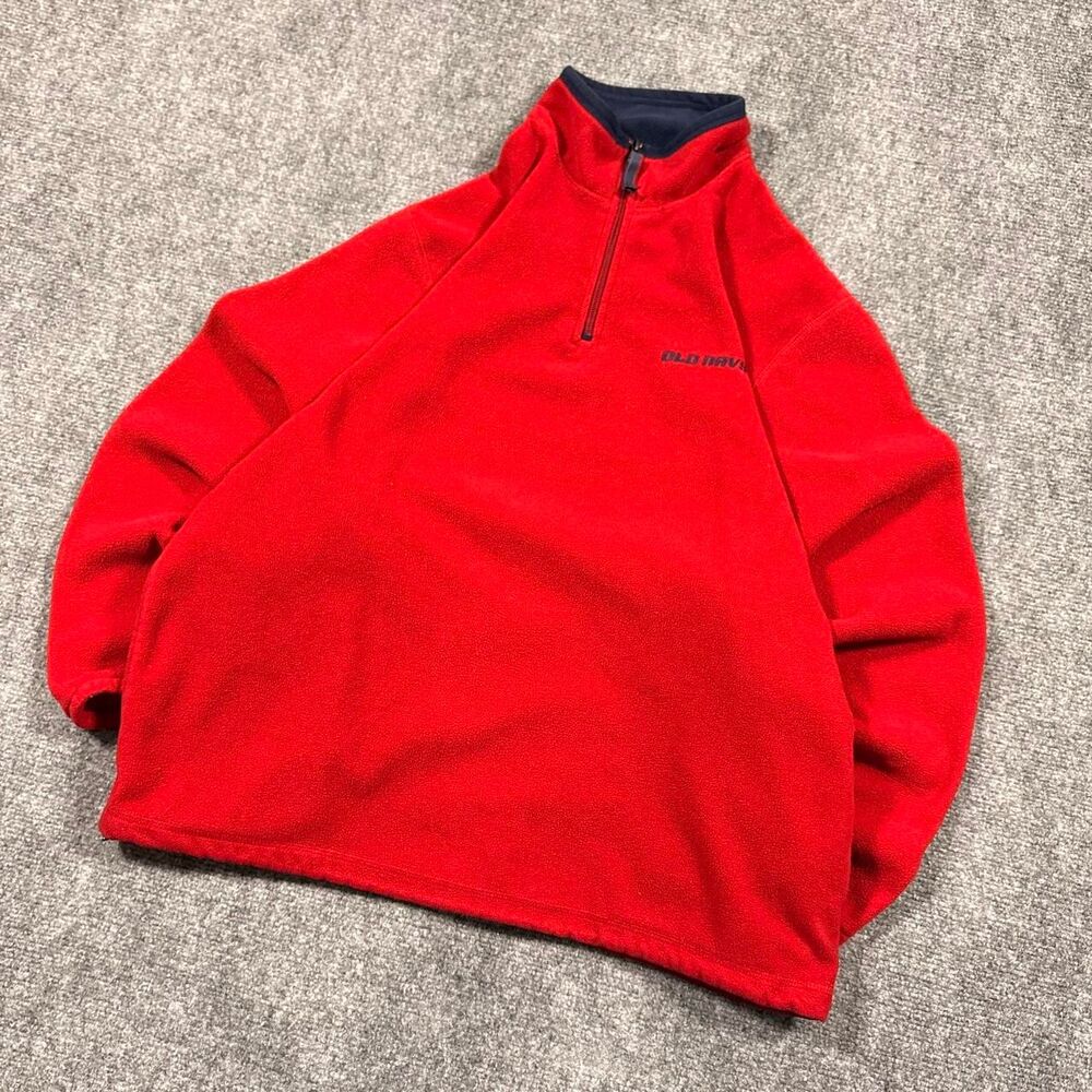 vintage 90s old navy fleece quarter zip jacket